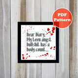 Dear Diary Cross Stitch Pattern