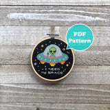 I Need My Space Cross Stitch Pattern