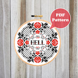 Oh Hell No Cross Stitch Pattern