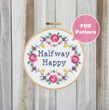 Halfway Happy Cross Stitch Pattern