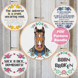 90's Sitcom Horse Cross Stitch Pattern Bundle