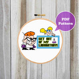 Get Out Of My Laboratory Cross Stitch Pattern