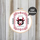 Merry Krampus Cross Stitch Pattern