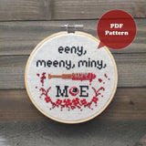 eeny, meeny, miny, MOE Negan Cross Stitch Pattern