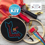 Live Noods Neon Sign Cross Stitch Kit
