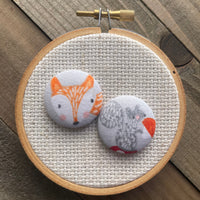 Squirrel and Fox Button Needle Minder SET