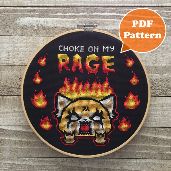 Raging Red Panda Cross Stitch Pattern