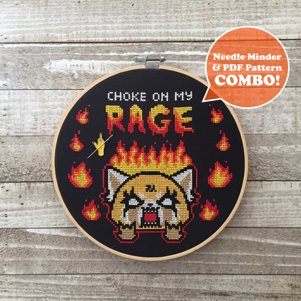Middle Finger Needle Minder and Raging Red Panda Cross Stitch Pattern COMBO!
