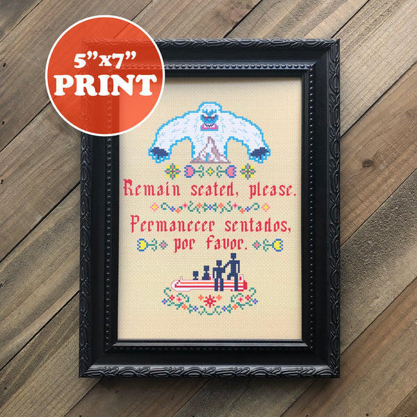 Remain Seated, Please Cross Stitch Art Print