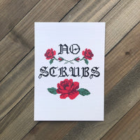 No Scrubs Cross Stitch Art Print