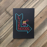 Live Noods - Neon Sign Cross Stitch Art Print