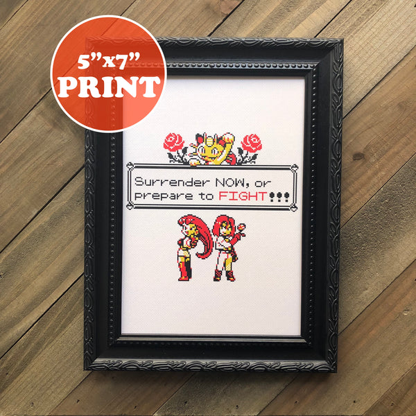 Surrender Now or Prepare to Fight Cross Stitch Art Print