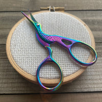 Rainbow Stork Embroidery Scissors