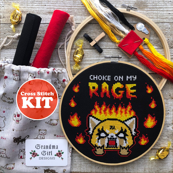 Angry Red Panda Cross Stitch Kit