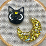 Moon and Luna Cat Needle Minder SET