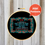 Nothing Goes Over My Head Cross Stitch Pattern