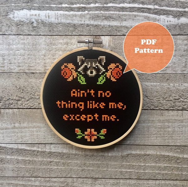 Cross Stitch PDF Pattern inspired by Rocket Raccoon of Guardians of the Galaxy